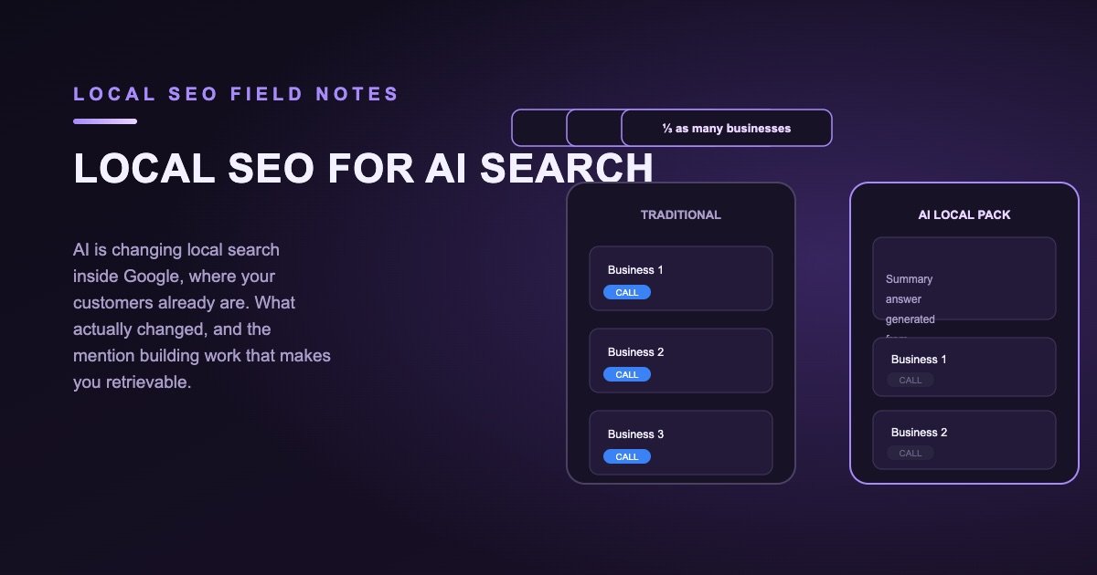 How AI Search Decides Which Local Business to Recommend — illustration
